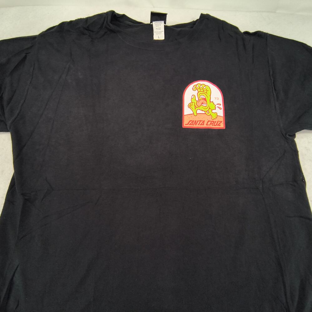 Santa Cruz Casual Crew Neck Short Sleeve Graphic Shirt Mens Size Medium M Black